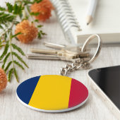 チャド国旗 キーホルダー (側面)