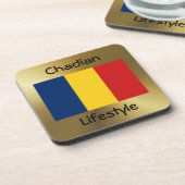 チャド国旗+文字コースター コースター (左側)
