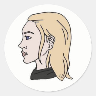 チャド女性ウジャックステッカー ラウンドシール