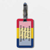 チャド簡単ID個人用フラグ ラゲッジタグ (裏面縦)