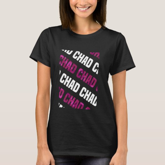 チャド迷彩パターンピンクカモフラージュ Tシャツ (正面)