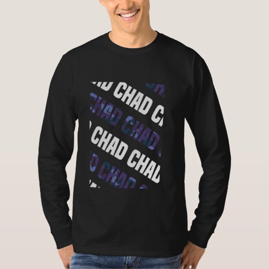チャド迷彩柄パターンパープルカモフラージュ Tシャツ (正面)