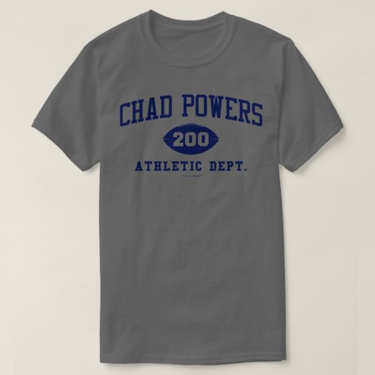 チャド・パワーズ アスレチック部 200 ブルー Tシャツ (デザイン正面)