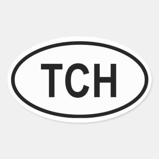 チャド「TCH」 楕円形シール (正面)
