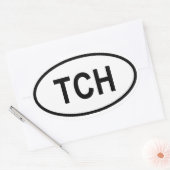 チャド「TCH」 楕円形シール (封筒)