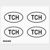 チャド「TCH」 楕円形シール (シート)