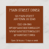 チャナマサラチョレインディアンフードチッピー皿 スクエア名刺 (裏面)