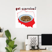 チャニナ得ポーランドの地図 ポスター (ホームオフィス)