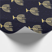 チャヌカー（ユダヤ教）メノラー ラッピングペーパー (角)