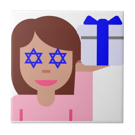 チャヌッカヘアフリップ絵文字 タイル (正面)