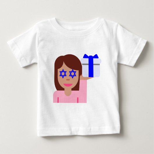 チャヌッカヘアフリップ絵文字 ベビーTシャツ (正面)