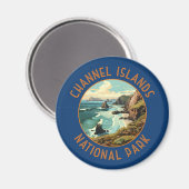 チャネルアイランドナショナルパークレトロ動揺してアート マグネット (正面/裏面)