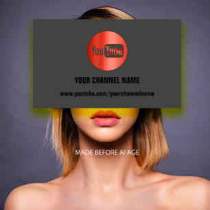 チャネル名YOUTUBERロゴQRコードRED 名刺