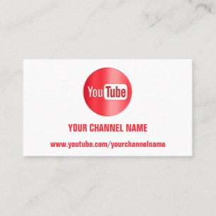 チャネル名YOUTUBERロゴQRコードRED WHITE  名刺