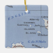 チャネル諸島ヴィンテージマップ セラミックオーナメント (正面)