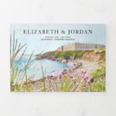 チャネル諸島 図解入りの、写真付きの結婚| 三つ折り招待状 (カバー)