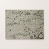 チャネル1666年の旧式な地図(色の版木、銅版、版画) ジグソーパズル (横)