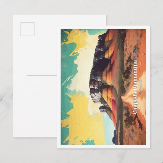 チャパダディアマンティポップ・アートのナアートトラベルイラストレーション ポストカード (正面/裏面)