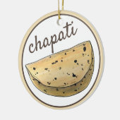 チャパティロティインディアンフードブレッドフラットパングルメ セラミックオーナメント (左)