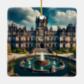 チャパルテペックキャッスルメキシコヴィンテージトラベル セラミックオーナメント (裏面)