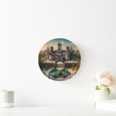 チャパルテペックキャッスルメキシコヴィンテージトラベル ラウンド壁時計 (ホーム)