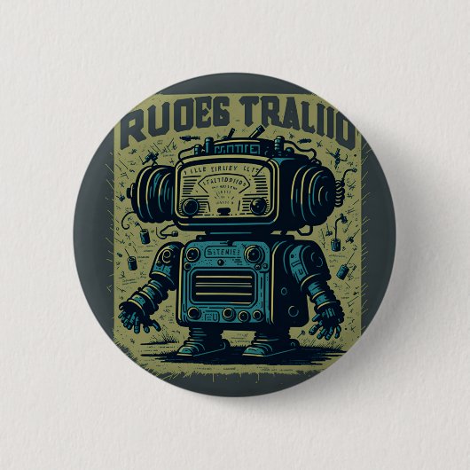 チャパレドンダデ5センチヴィンテージロボット古い 缶バッジ (正面)