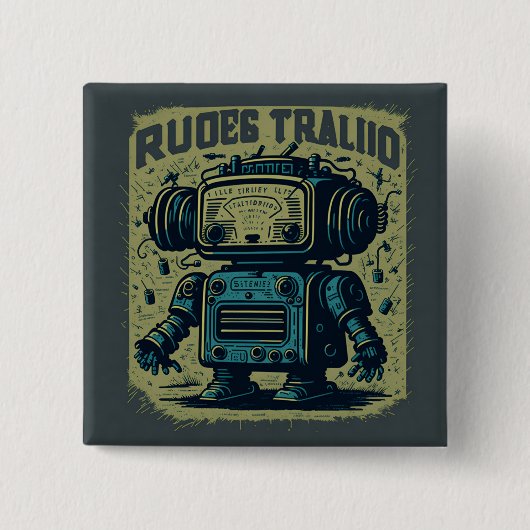 チャパレドンダデ5センチヴィンテージロボット古い 缶バッジ (正面)