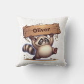 チャビラクーンと木造の名前プレート クッション (裏面)