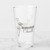 チャビルモダンフラワーインクアート茶色結婚式の引き出物 タンブラーグラス (裏面)