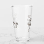 チャビルモダンフラワーインクアート茶色結婚式の引き出物 タンブラーグラス (左)