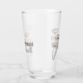 チャビルモダンフラワーインクアート茶色結婚式の引き出物 タンブラーグラス (右)