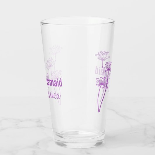 チャビルモダンフラワーグラフィック紫結婚式の引き出物 タンブラーグラス (右)