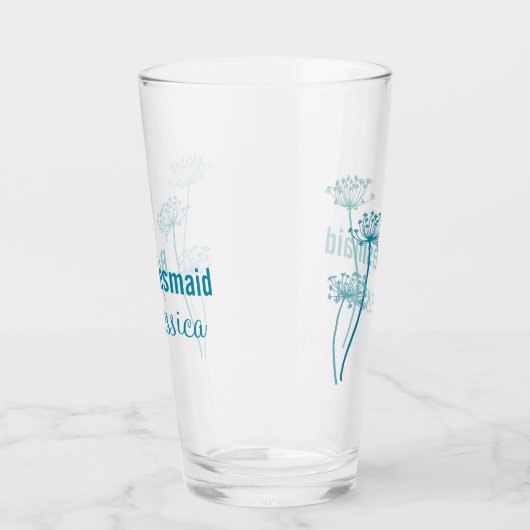 チャビルモダンフラワーグラフィック結婚式の引き出物 タンブラーグラス (左)