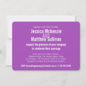 チャビルモダンフラワーパープルピンクの結婚式の招待 招待状 (裏面)