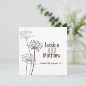 チャビルモダンフラワーブラウン結婚式の招待 招待状 (スタンド正面)