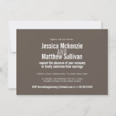 チャビルモダンフラワー結婚ブラウンの再計画 招待状 (裏面)