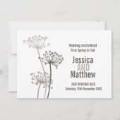 チャビルモダンフラワー結婚ブラウンの再計画 招待状 (正面)