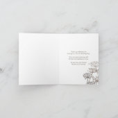 チャビル結婚ブラウンの花のサンキューカード サンキューカード (内部)