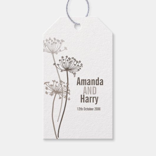 チャビル茶色の白結婚色の贈り物ラベル ギフトタグ (正面)