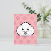 チャビーオールホワイトロシアのドワーフハムスター ポストカード (スタンド正面)
