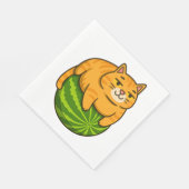 チャビーキャットオンスイカミームシャツ スタンダードランチョンナプキン (角)