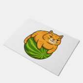 チャビーキャットオンスイカミームシャツ ドアマット (アングル)