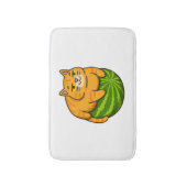 チャビーキャットオンスイカミームシャツ バスマット (正面縦)