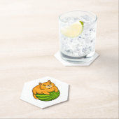 チャビーキャットオンスイカミームシャツ ペーパーコースター (インサイチュ)