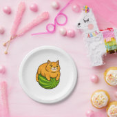 チャビーキャットオンスイカミームシャツ ペーパープレート (パーティー)
