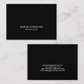 チャビープロフェッショナルブラックプレーンビジネスカード 名刺 (正面/裏面)