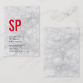 チャビーモノグラムグレーレッドプロフェッショナル 名刺 (正面/裏面)