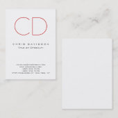 チャビーレッド白黒コンテンポラリー名刺 名刺 (正面/裏面)