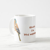 チャフインチ鳥観察おもしろい コーヒーマグカップ (正面左)
