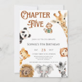 チャプターストーリーブックジャングルサファリ5誕生日 招待状 (正面)